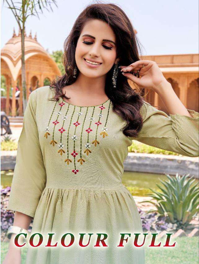 Colour Full Rayon With Fancy Long Kurti collection