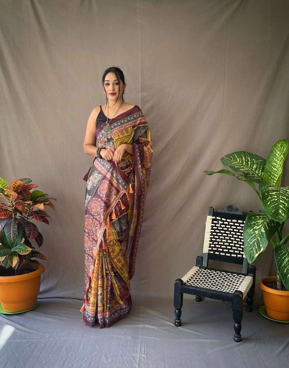 Dola Silk With Fancy Digital Print Saree collection