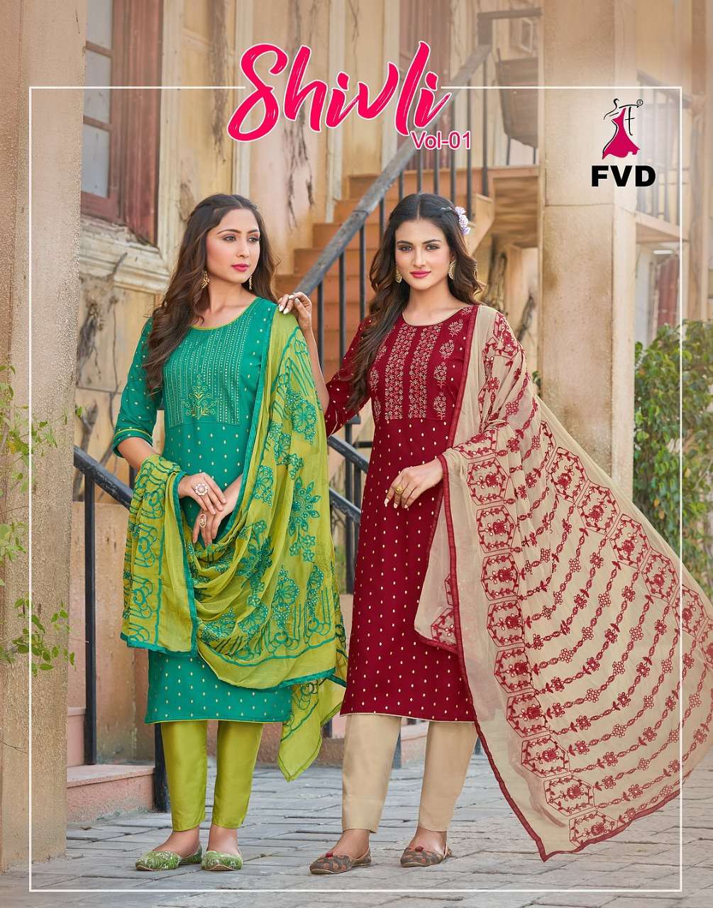 FVD Shivali VOl 1 Rayon With Fancy hand Work Suit collection