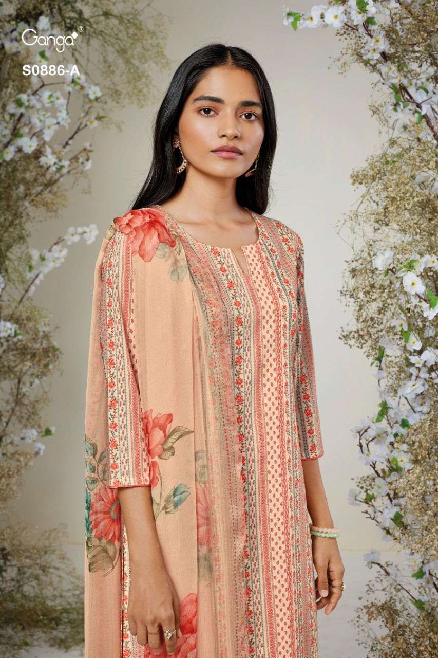 Ganga Fashion Ailee 886 Cotton with printed suit collection