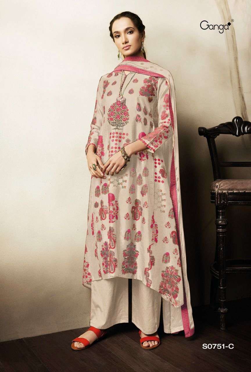 Ganga Fashion Gloria 751 Viscose Silk With Digital Print sui...