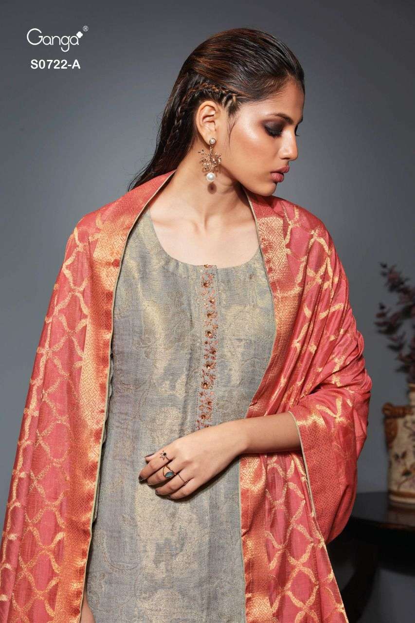 Ganga Fashion Neera 722 Cotton linen with fancy Salwar kamee...