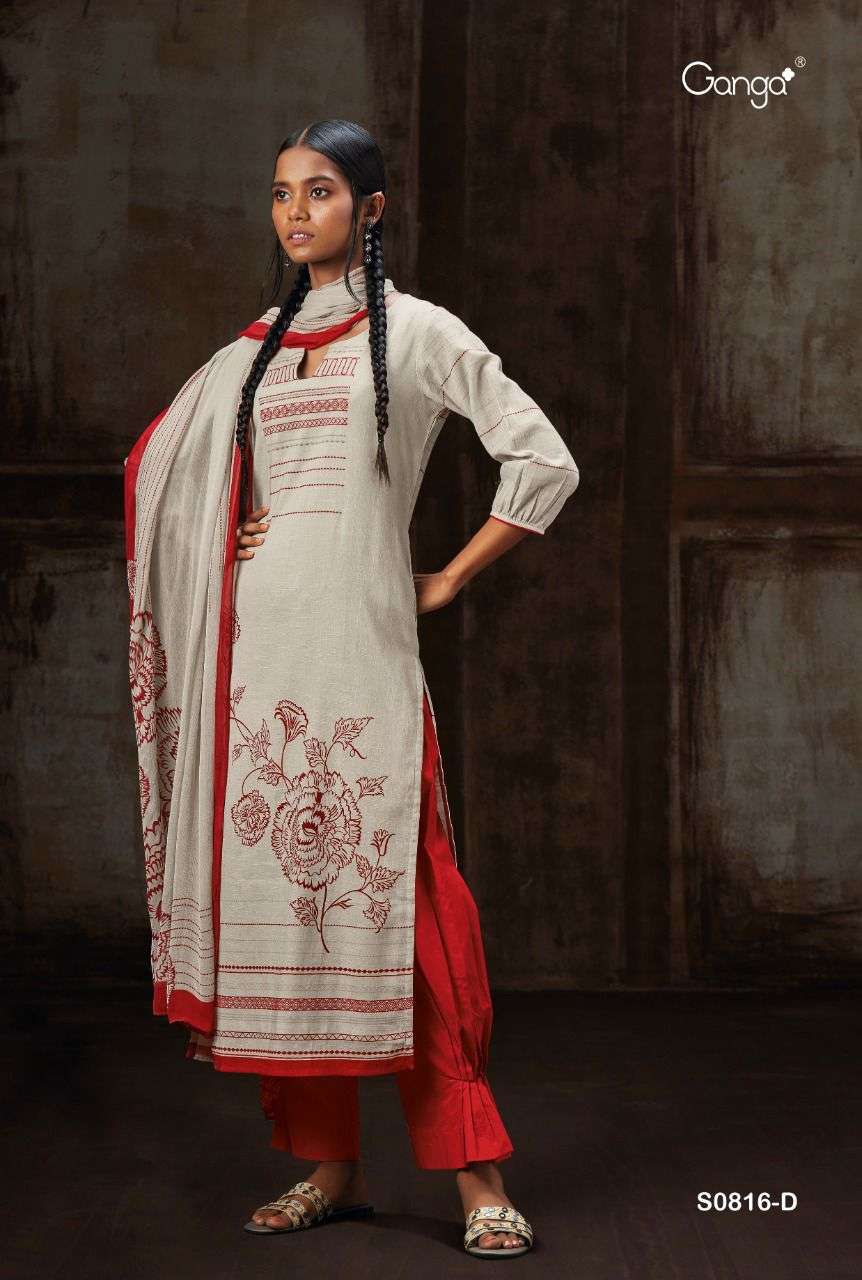 Ganga Mahonia 816 Cotton With Digital Print Suit Collection ...