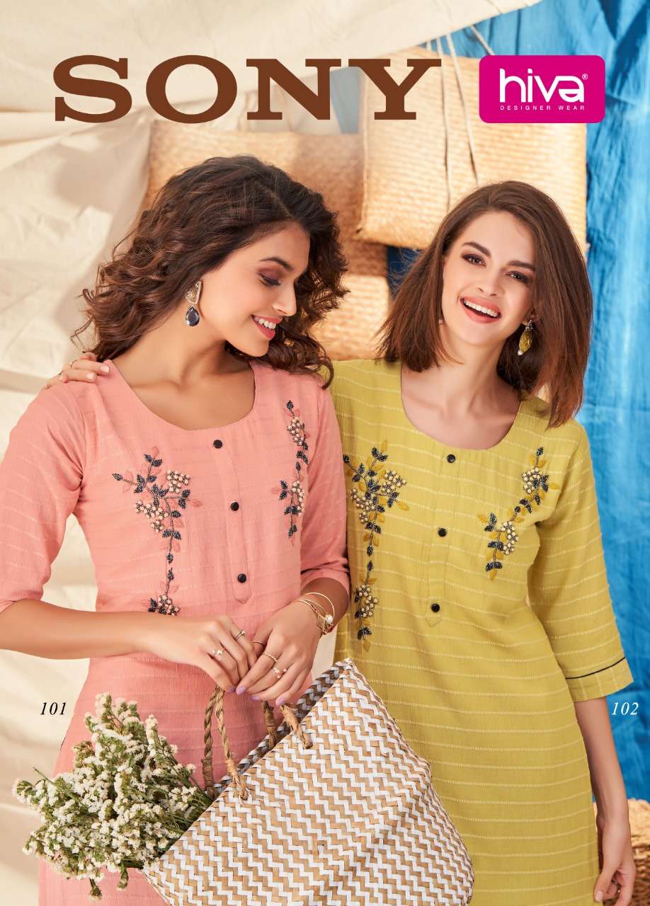 Hiva Sony Fancy With Work Readymade Kurti Collection 
