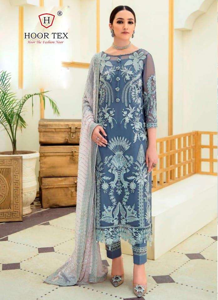 Hoor Tex 24009 Net With Embroidery Work Pakistani Suit Colle...