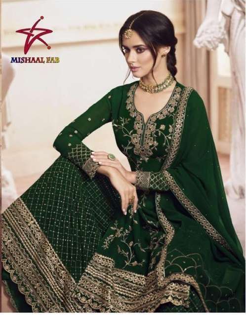 Hoor Tex Mishaal 8003 Georgette With Embroidery work Pakista...