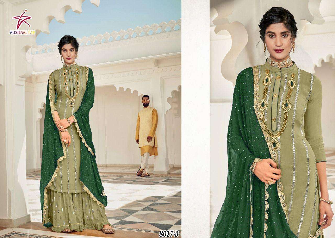 Hoor tex Mishaal 8017 Georgette with Embroidery work pakista...