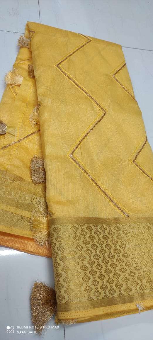 Jacquard With Sequence Thread Work Fancy Saree Collection