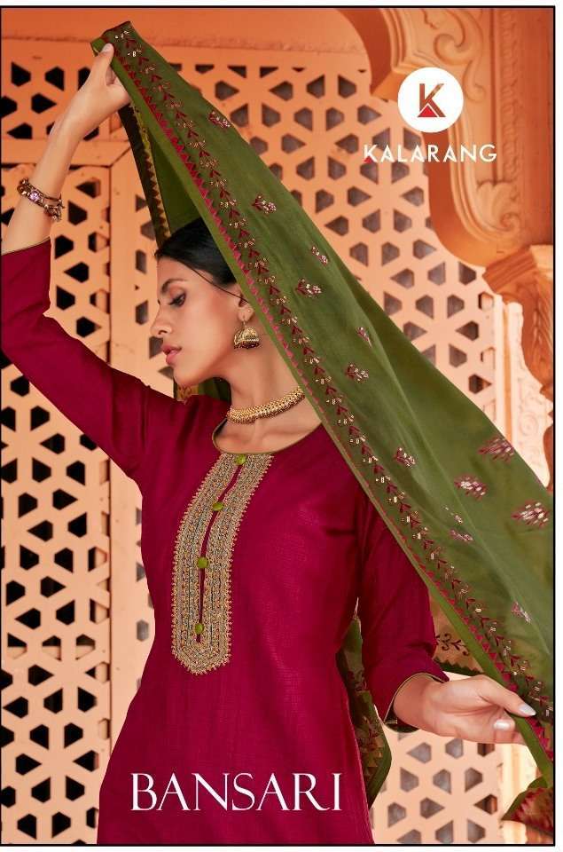 Kessi Fabrics Kalarang Bansari Silk With Fancy Suit Collecti...