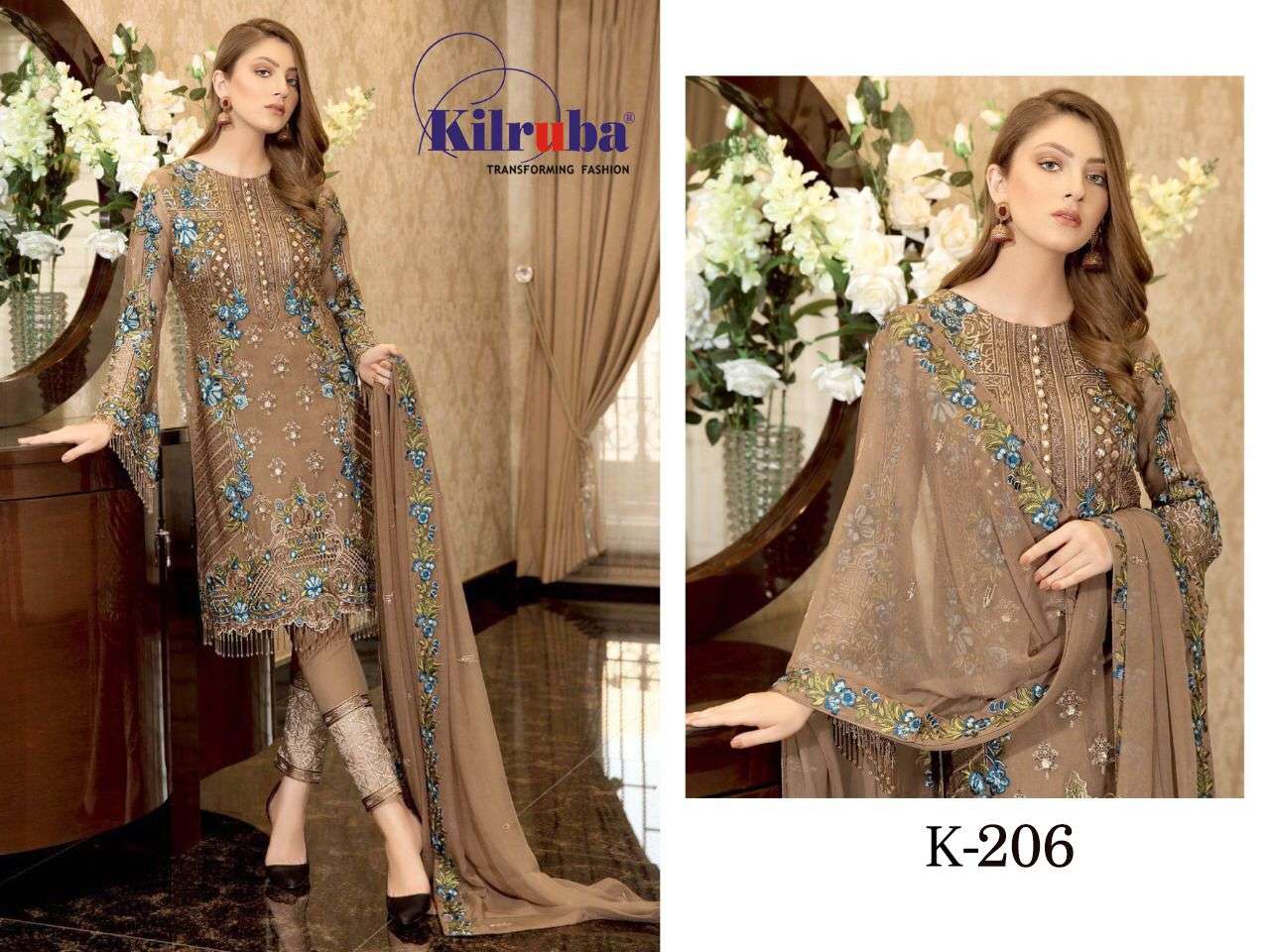 Kilruba 206 Georgette With Embroidery Work Pakistani Salwar ...