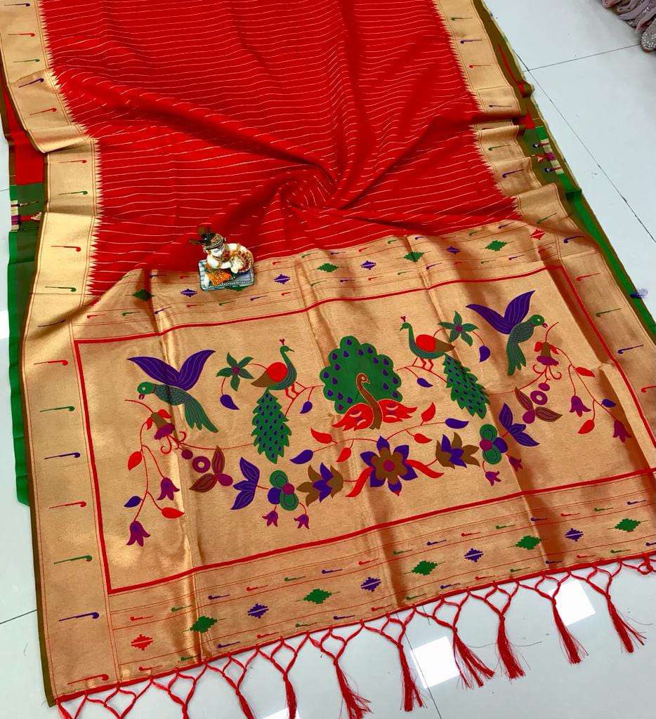 Lichi Silk With Peacoke Design Saree collection
