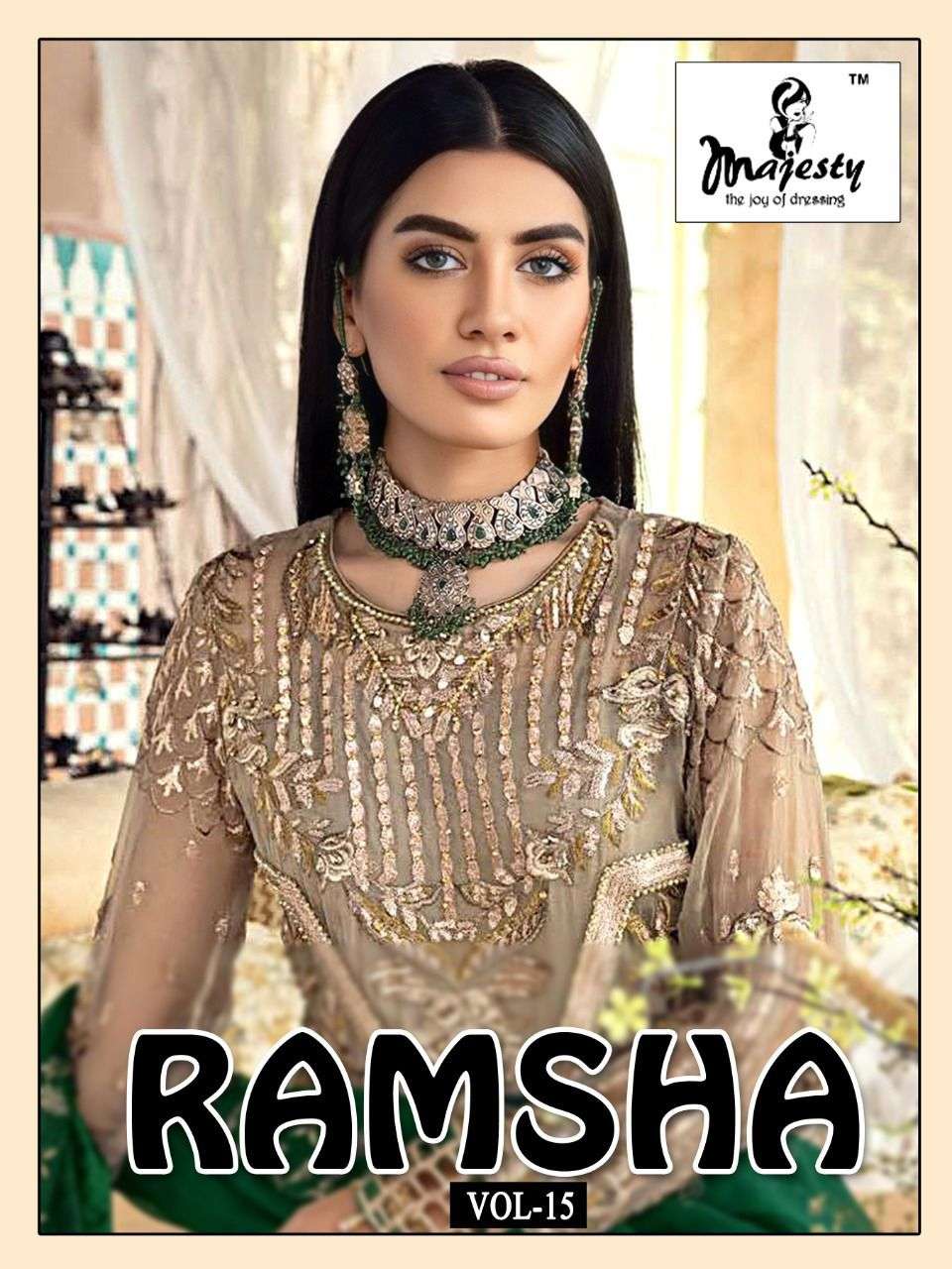 Majesty Ramsha V 15 Faux Georgette With Heavy Embroidery Wor...