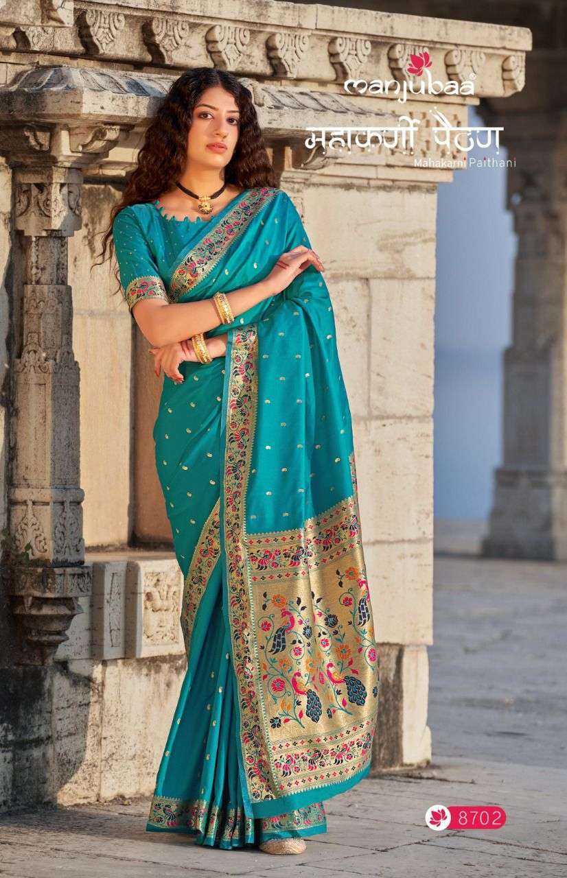 Manjuba Mahakarni Paithani Design Banarasi Silk Saree Collec...
