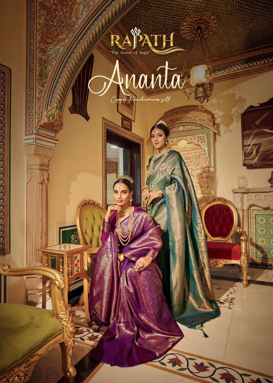 Rajpath Ananta Silk With Copper Zari Weaving Design Saree Co...