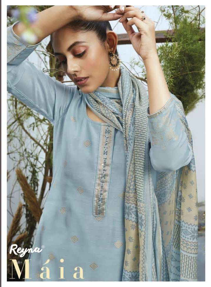 Reyna Maia Cotton Jacquard With Hand Work Suit Collection