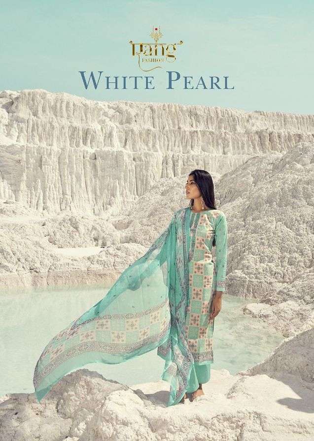 Rung Fashion White Pearl Pure Lawn Cotton Salwar Kameez coll...