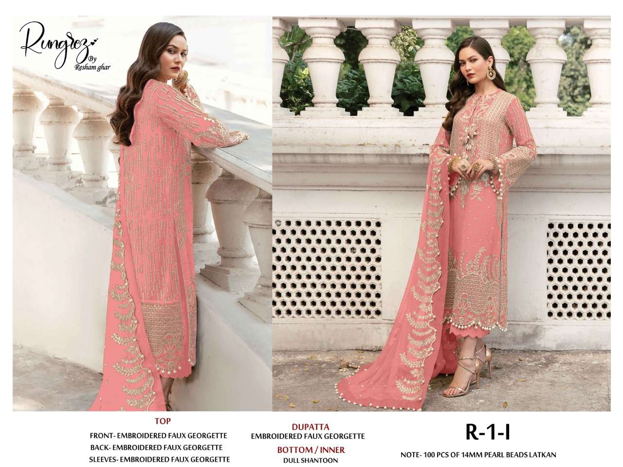 Rungrez R 1 Colour Georgette With Fancy Pakistani Suit colle...