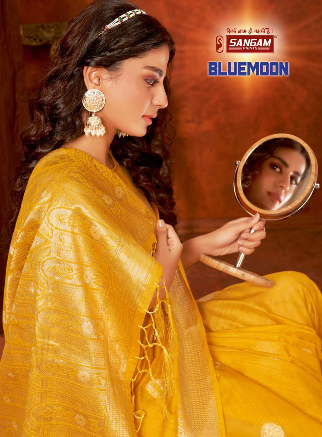 Sangam Print BlueMoon Cotton With Weaving Design Saree Colle...
