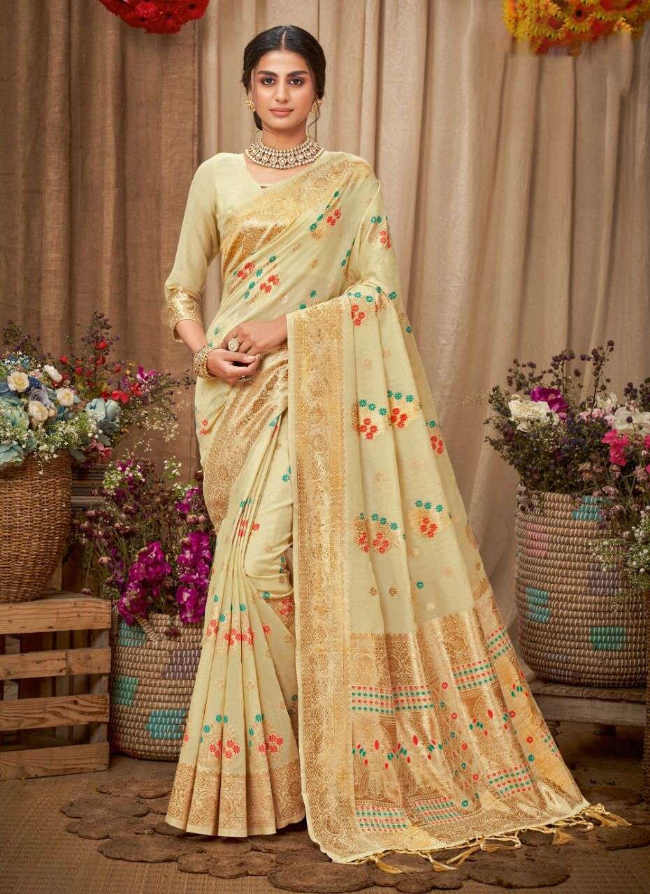 Sangam print Fashion Queen Cotton with fancy saree collectio...