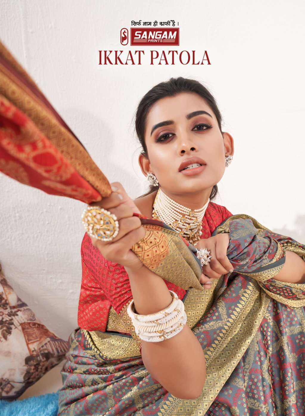 Sangam Print Ikkat Silk With Traditional Patola Design SAree...