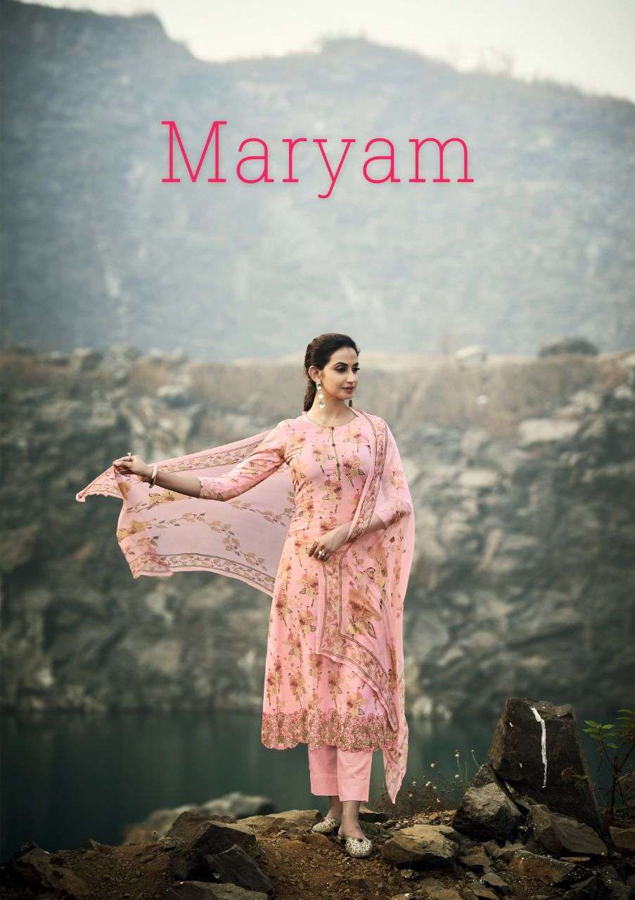 Sargam Present Maryam Lawn Cotton With Fancy Work Salwar Kam...