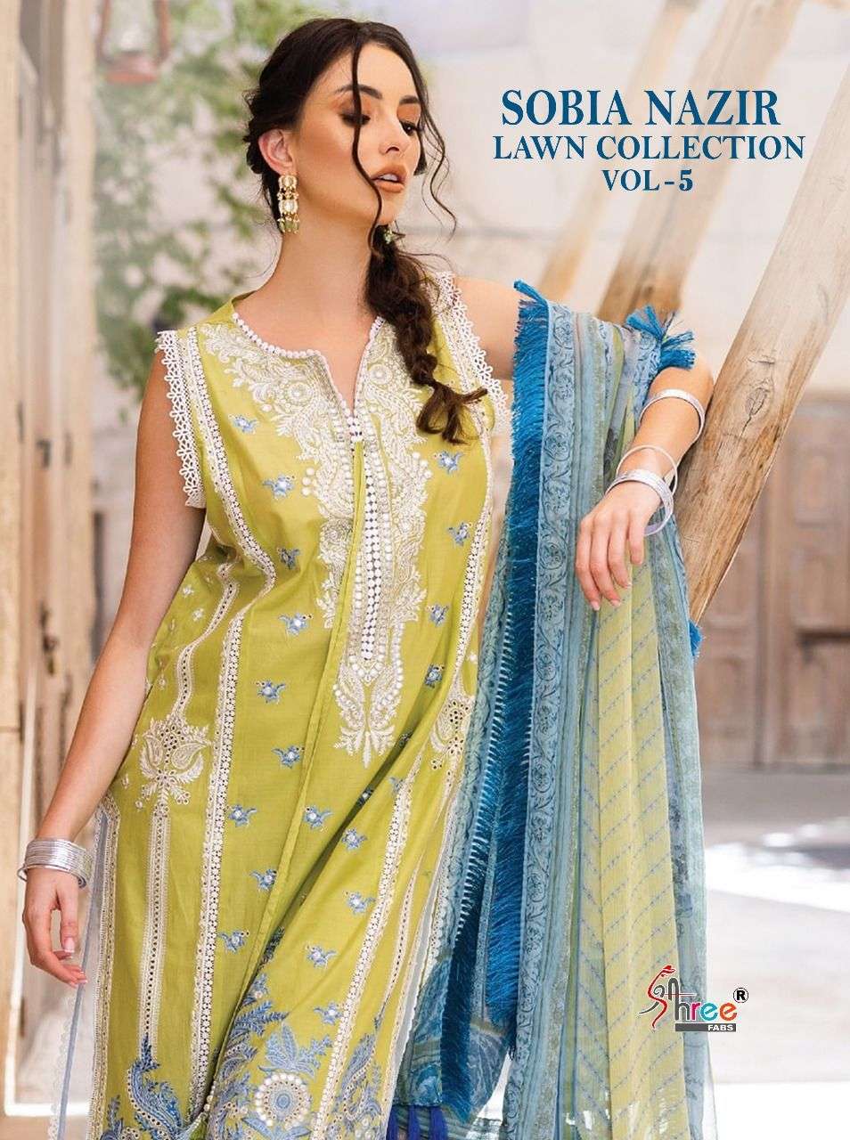 Shree Fabs Sobia Nazir Lawn Collection vol 5 Cotton With Fan...