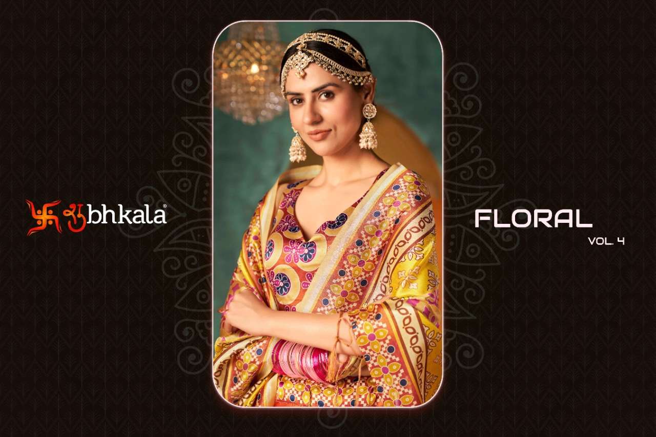 Shubhkala Floral Vol 4 Silk  With digital print Lehenga chol...