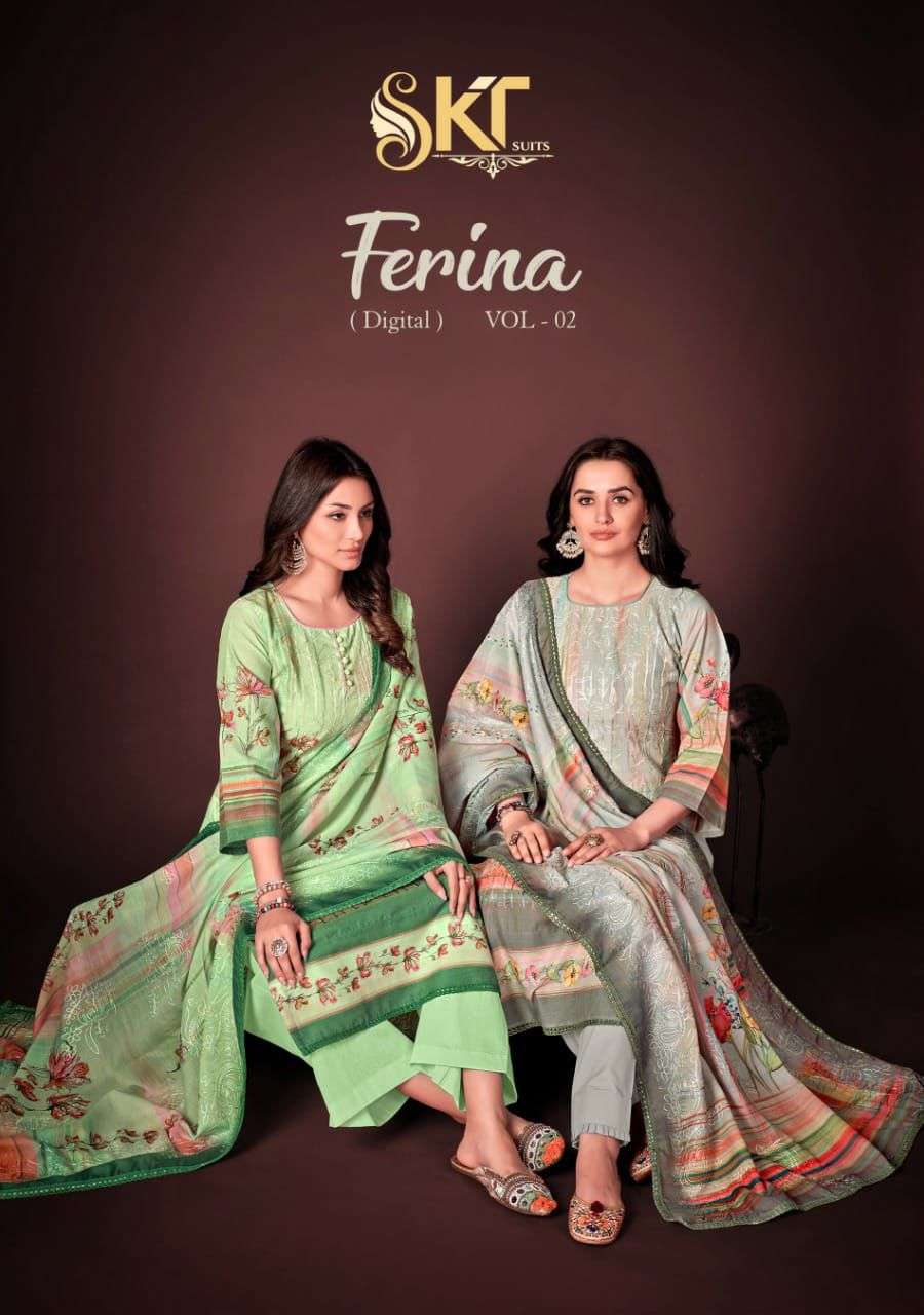 SKT Ferina Vol 2 Cambric Cotton With Digital Print Suit Coll...