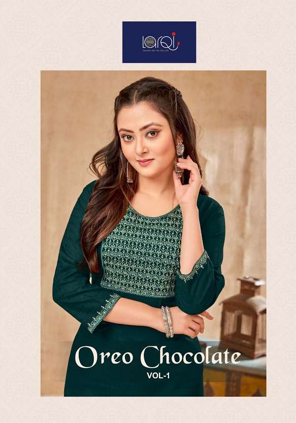 Suryajyoti Larqi Oreo Chocolate Vol 1 Rayon With Fancy Kurti...