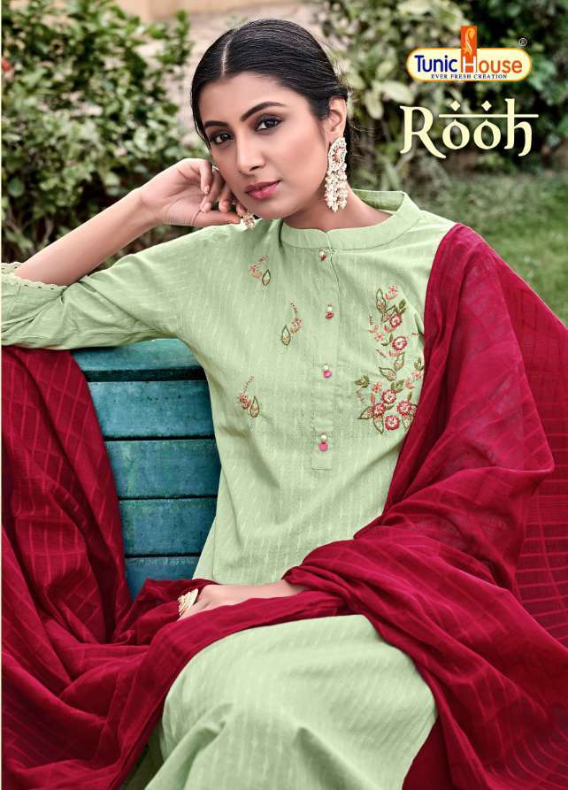 Tunic House Rooh Cotton With Fancy Readymade Suit Collection
