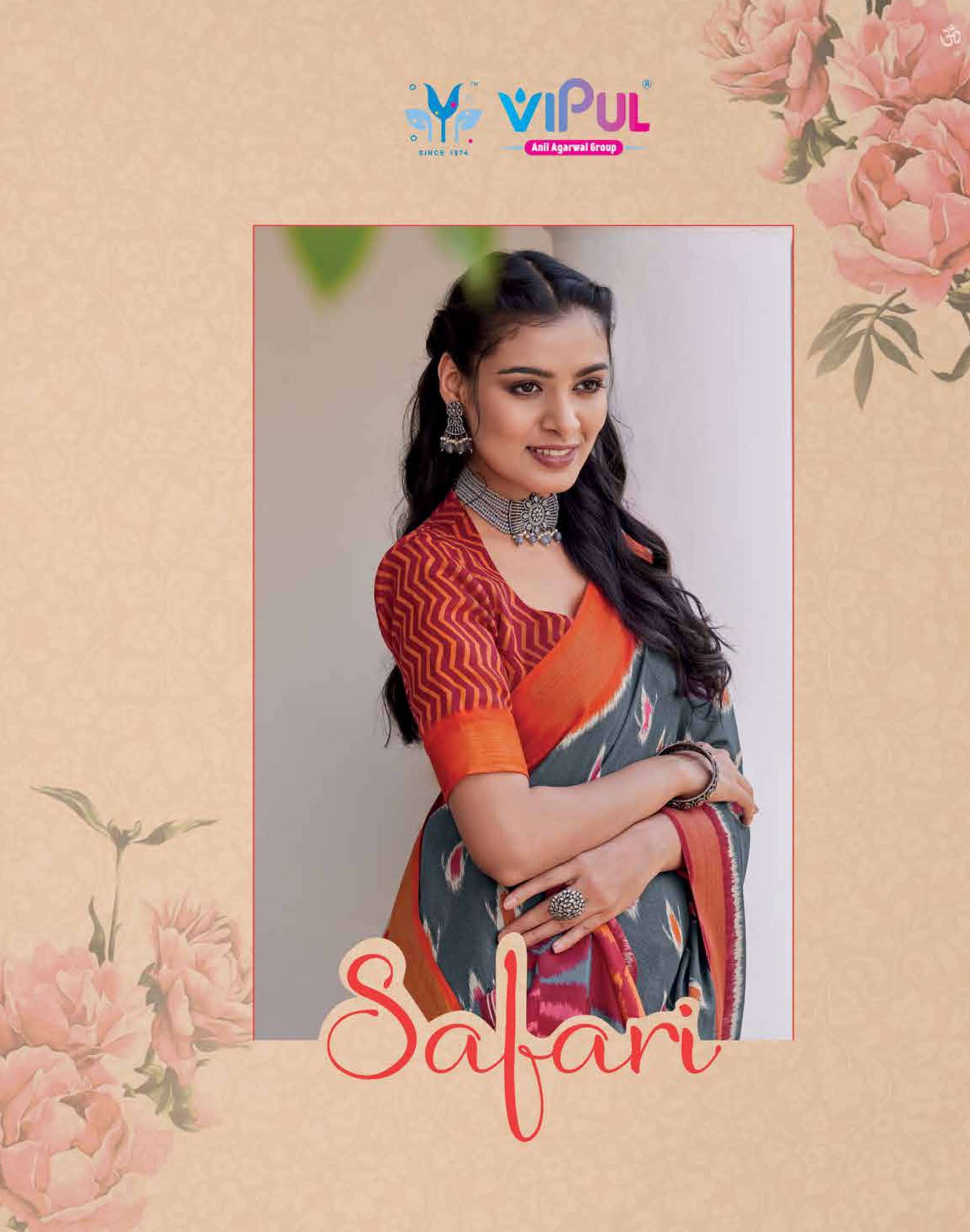 Vipul Fashion Safari Cotton With Digital Print Fancy Saree c...