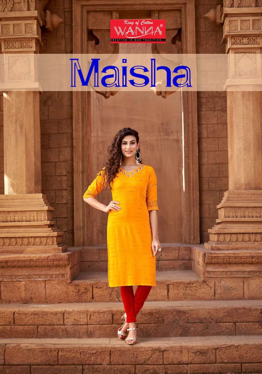 Wanna Maisha Rayon With fancy Regular Wear Kurti collection