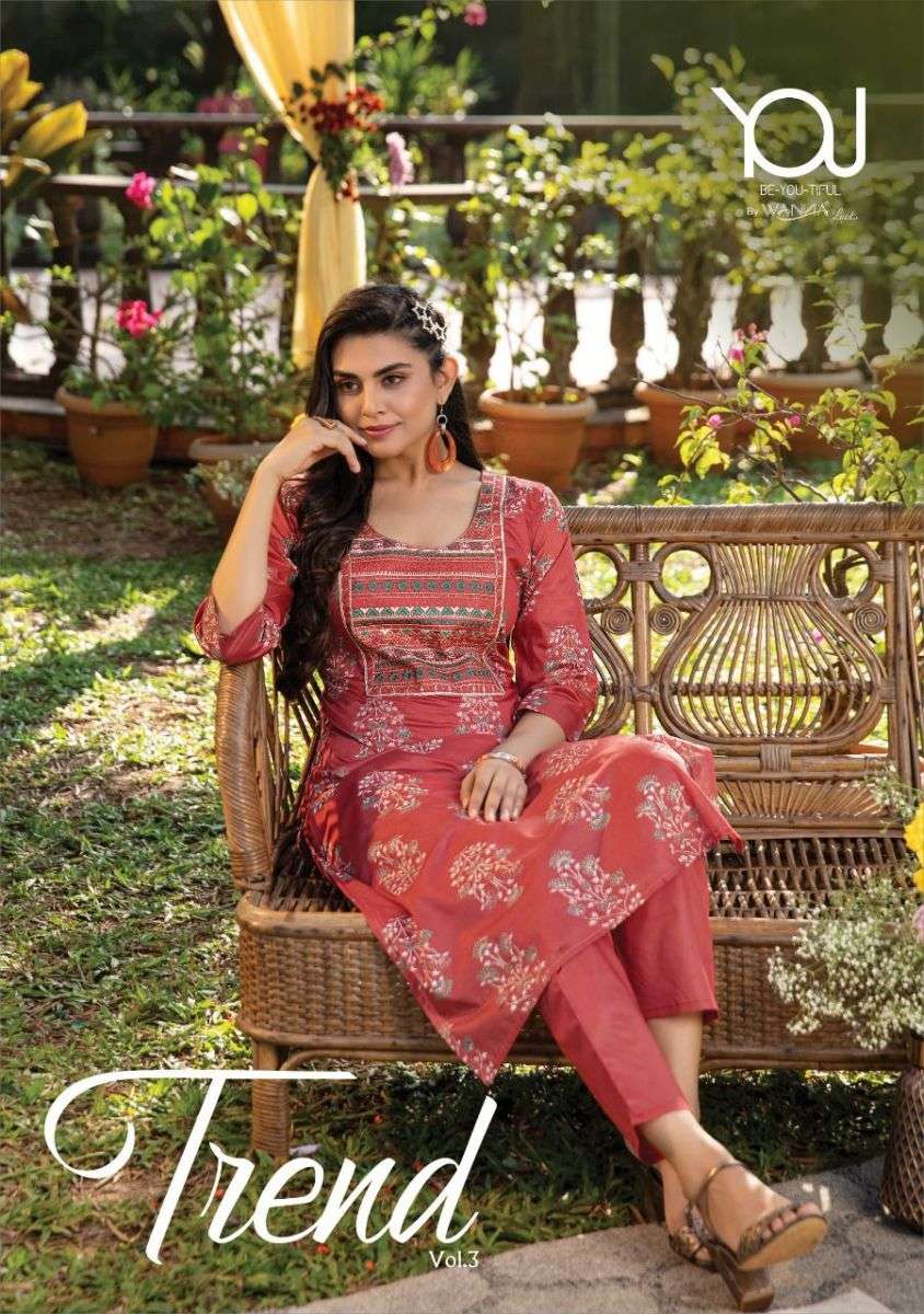 Wanna Trend Vol 3 Chanderi Print With Fancy Kurti With Pant ...