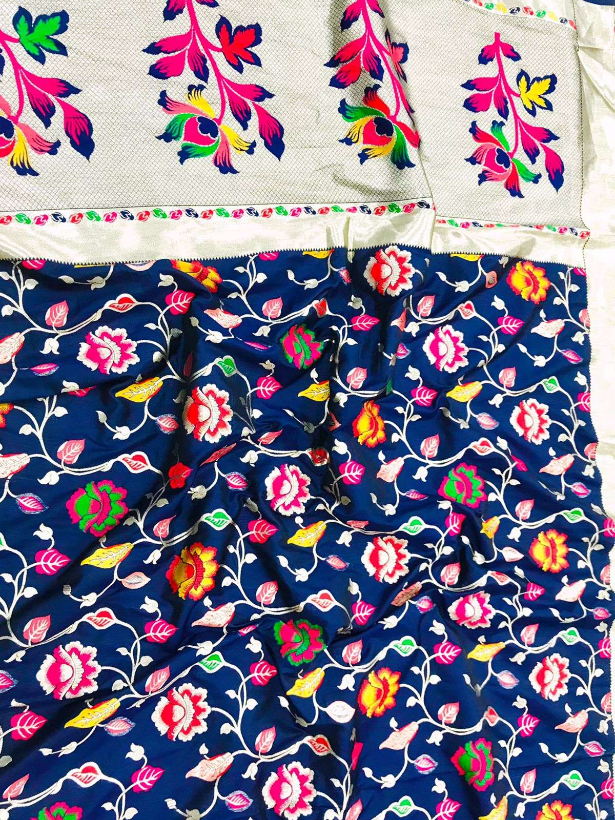 Morni Silk With Traditional Paithani design Saree collection...
