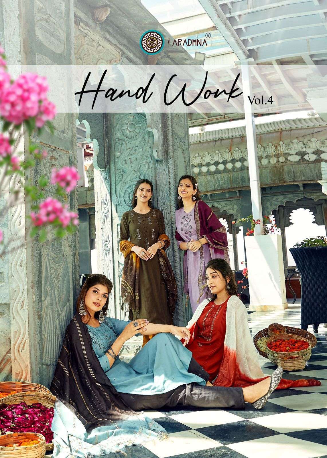 Aaradhana Handwork Vol 4 Cotton Silk With Handwork Readymade...