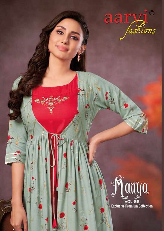 Aarvi Fashion Manya vol 26 Rayon With fancy Kurti collection...