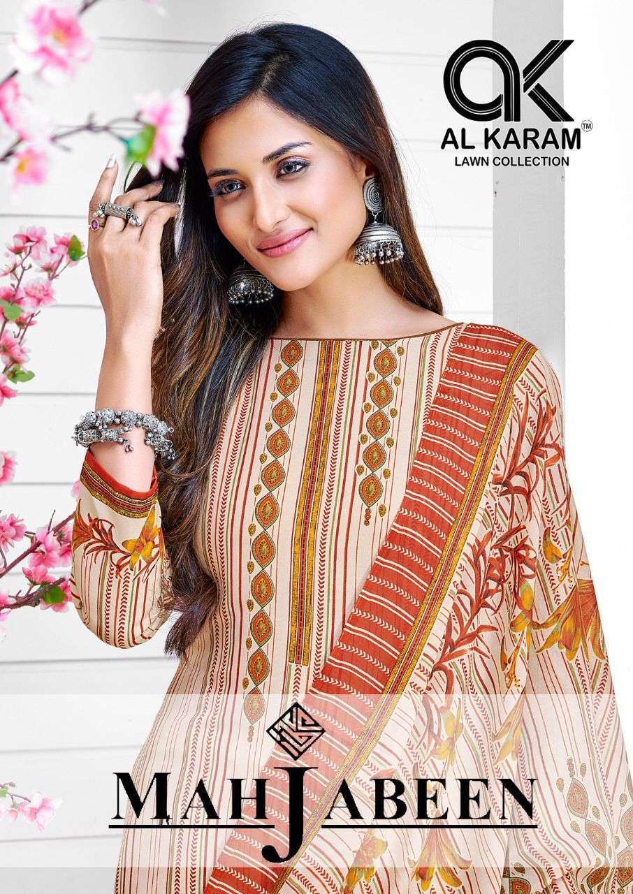 AL Karam Mahajbeen Cotton With Printed Dress Material collec...