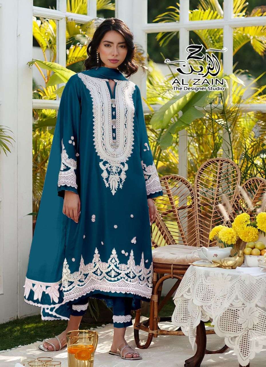 Al Zain 272702 Faux Georgette With readymade Pakistani Salwa...