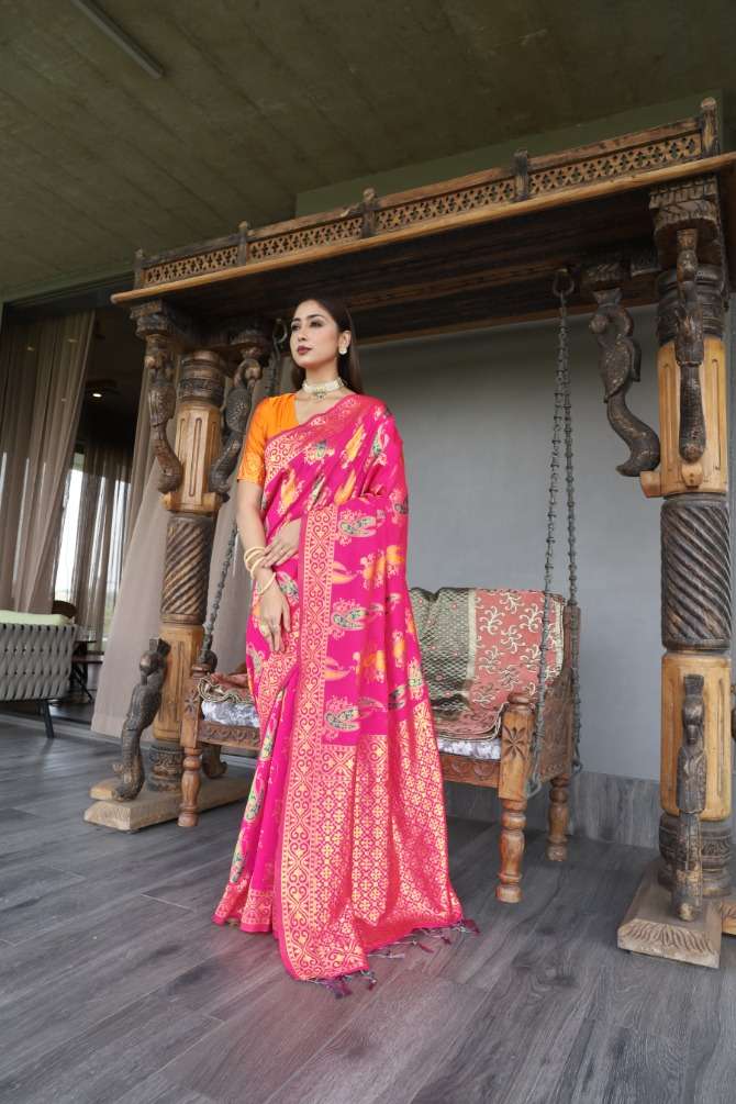 ALEXA SILK Art Silk With Fancy Weaving Design Saree collecti...
