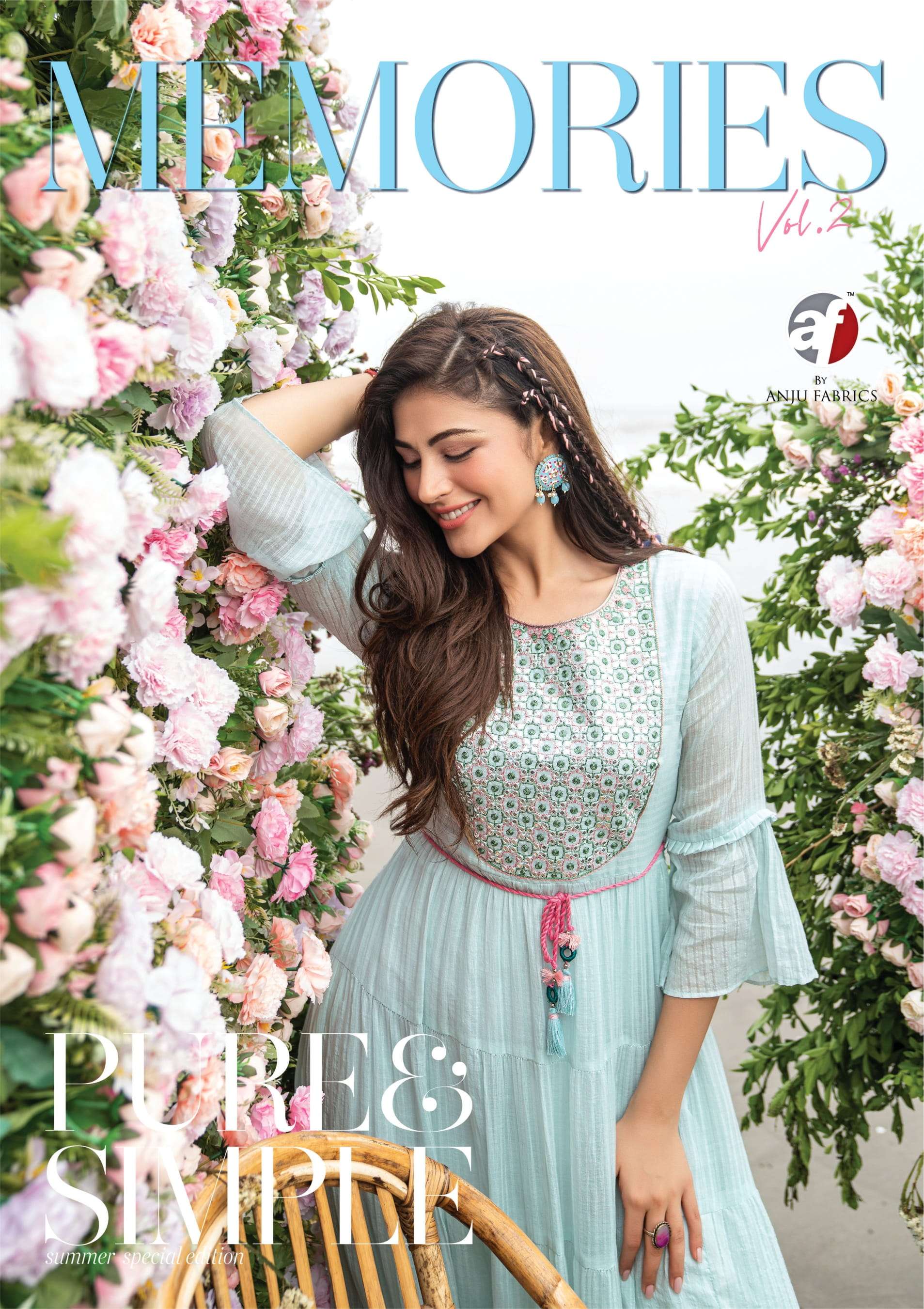 Anju Fabrics Memories vol 2 mul cotton with embroidery work ...