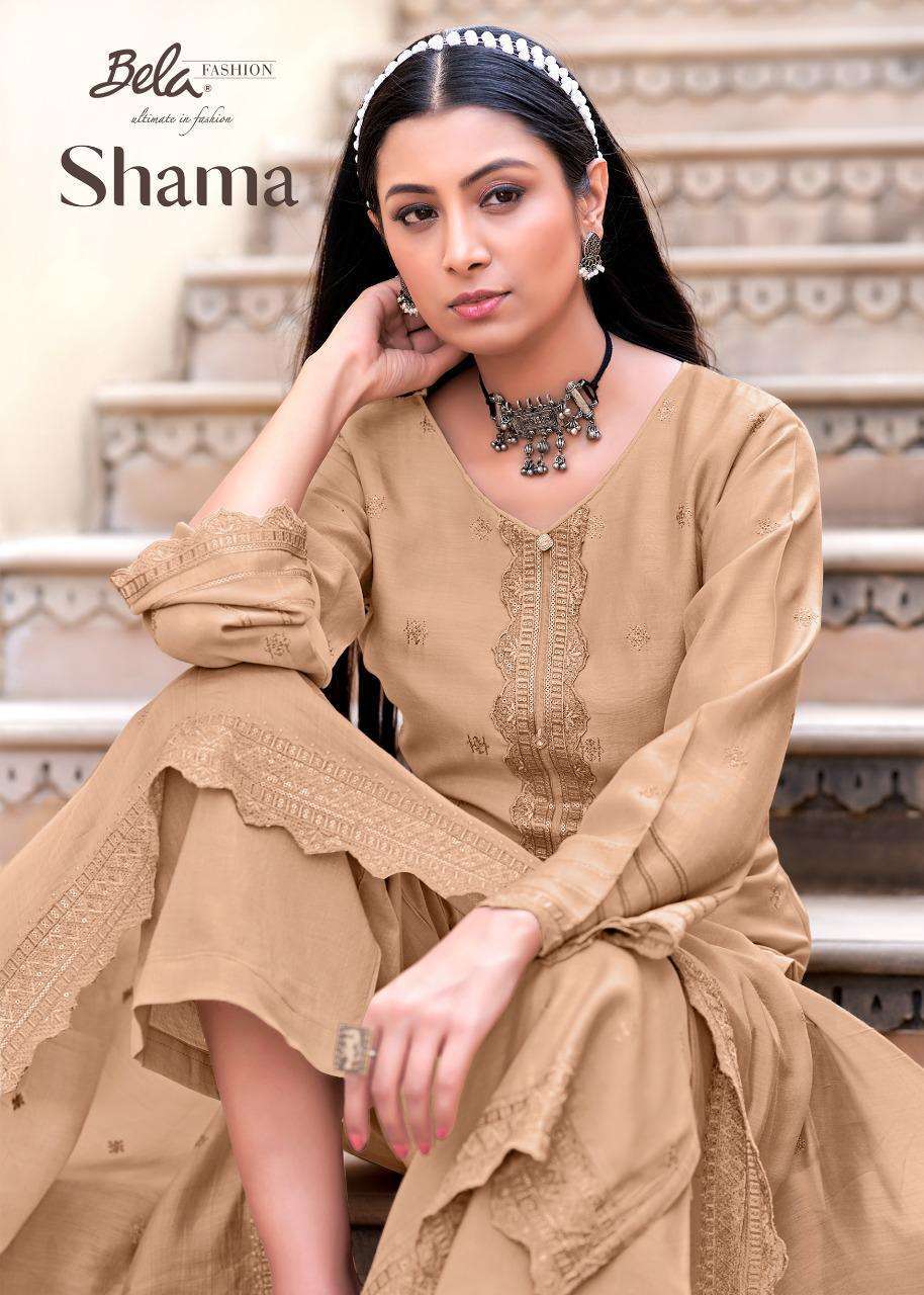 Bela Fashion Shama Viscose Muslin Silk With Fancy Salwar Kam...