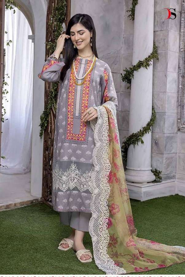 Deepsy Suits Firdous Aniq Lawn 22 Cotton Embroidery work Pak...