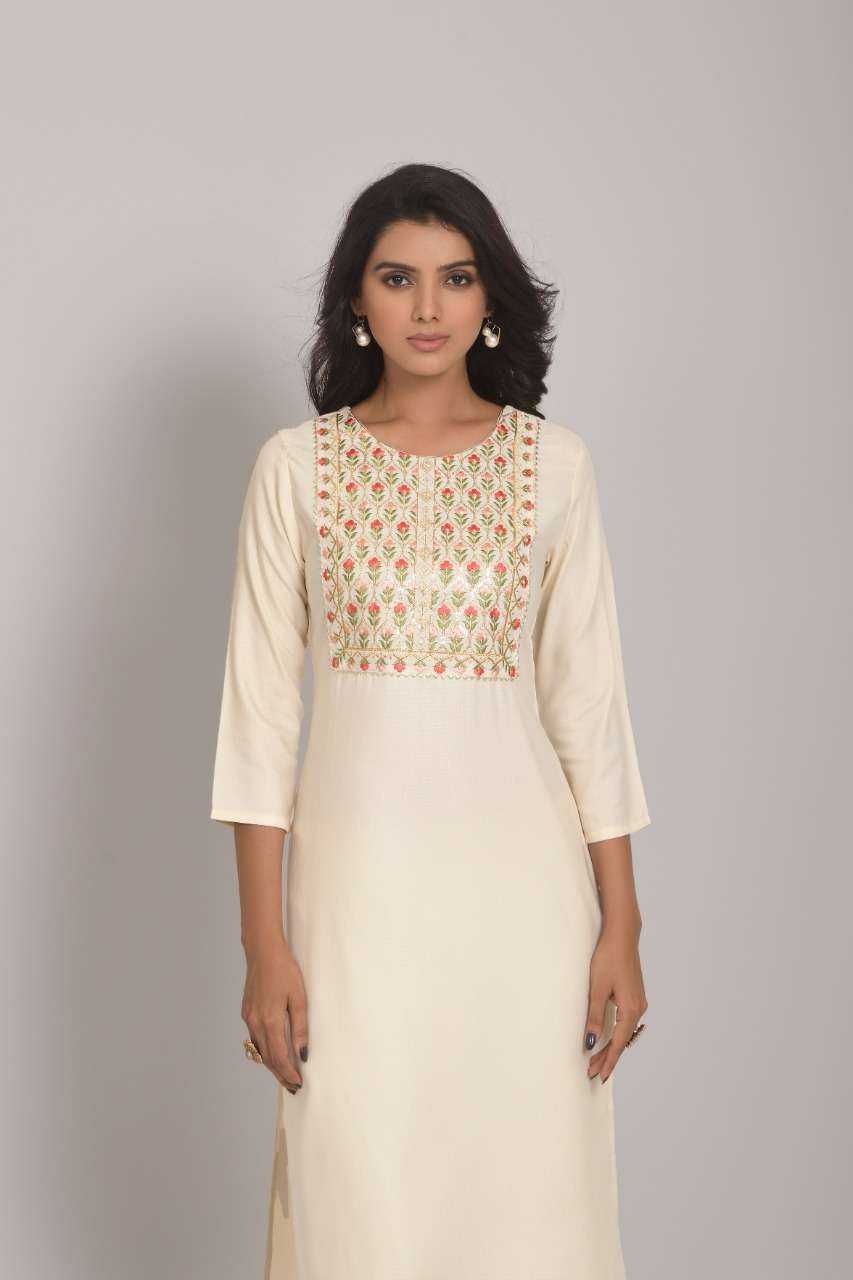 FF Viscose rayon with fancy work kurti collection