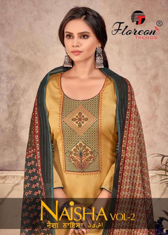 Floreon naisha Vol 2  Cotton With fancy Handwork Salwar Kame...