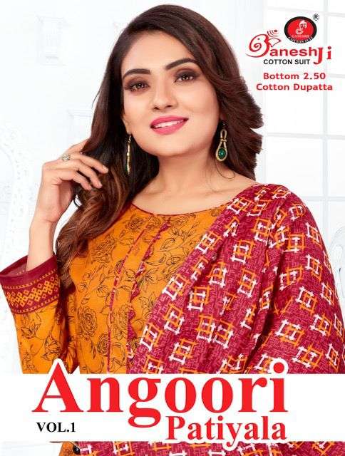 Ganeshji Angoori Patiyala vol 1 cotton With Printed Salwar K...