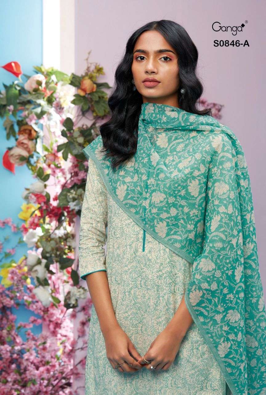 Ganga Fashion Anahi 846 Cotton With Digital Print Salwar Kam...