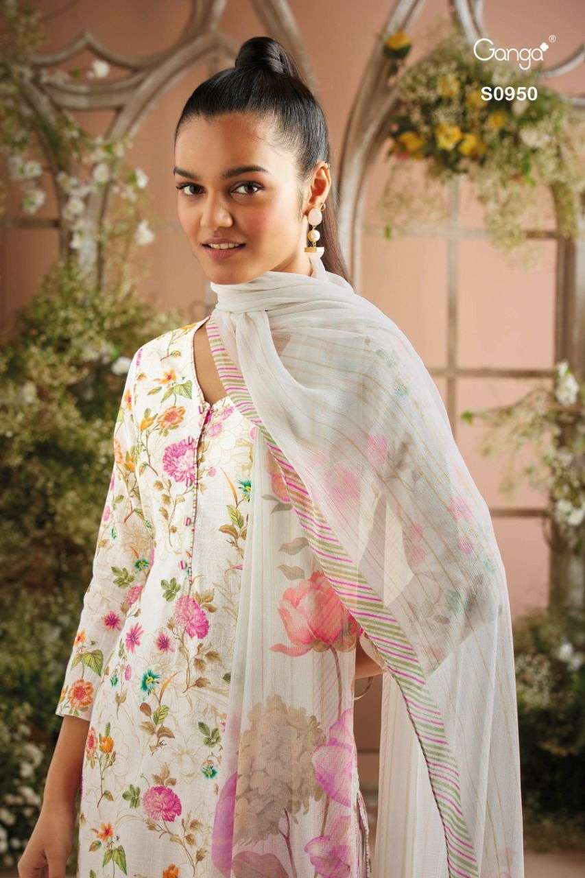 Ganga Fashion Mahonia 950 Cotton With Fancy Printed Suit col...