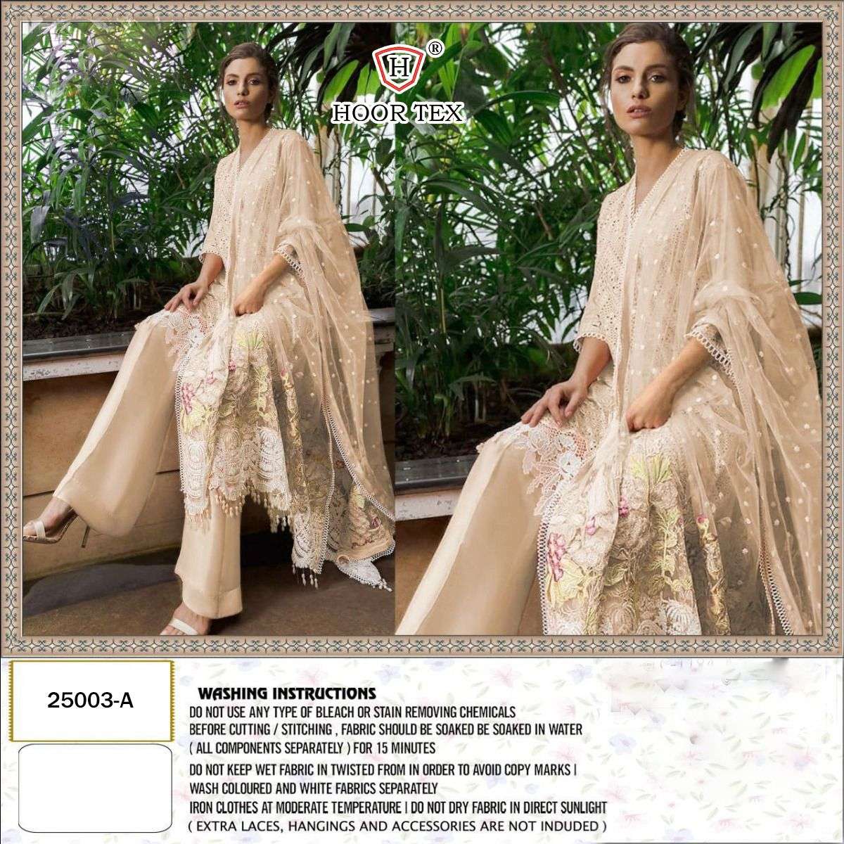 Hoor Tex 25003 Lawn Cotton With Embroidery work Pakistani Sa...