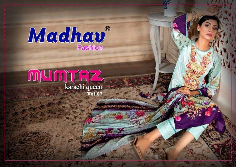 Karachi Queen Madhav Mumtaz Vol 7 lawn Cotton With fancy Sal...