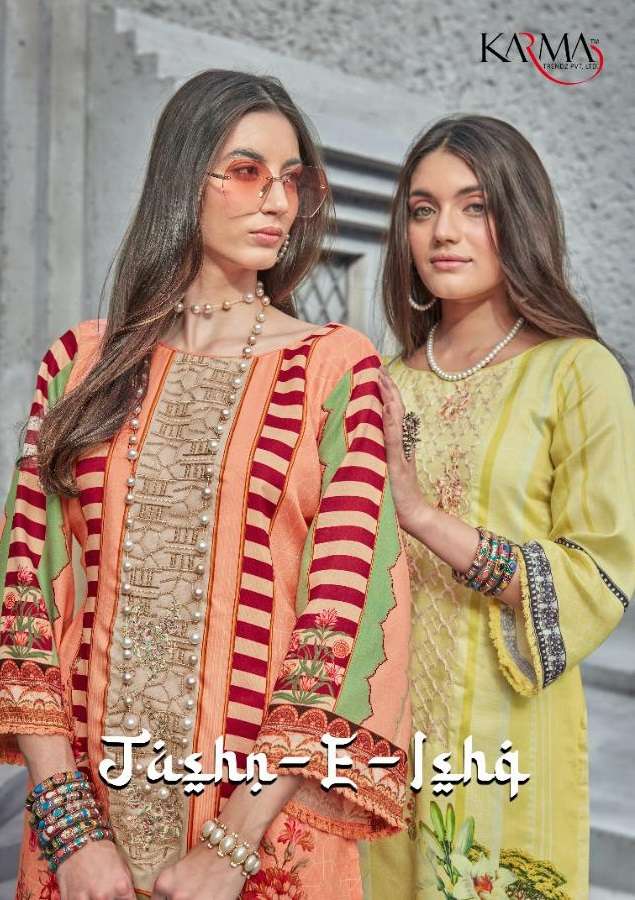 Karma Trendz Jashn E Ishq Jam cotton with Printed Embroidery...